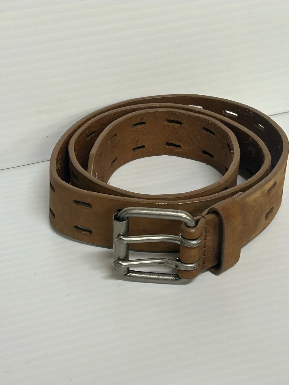 Nocona Double Prong Mens Leather Belt Brown Size 34